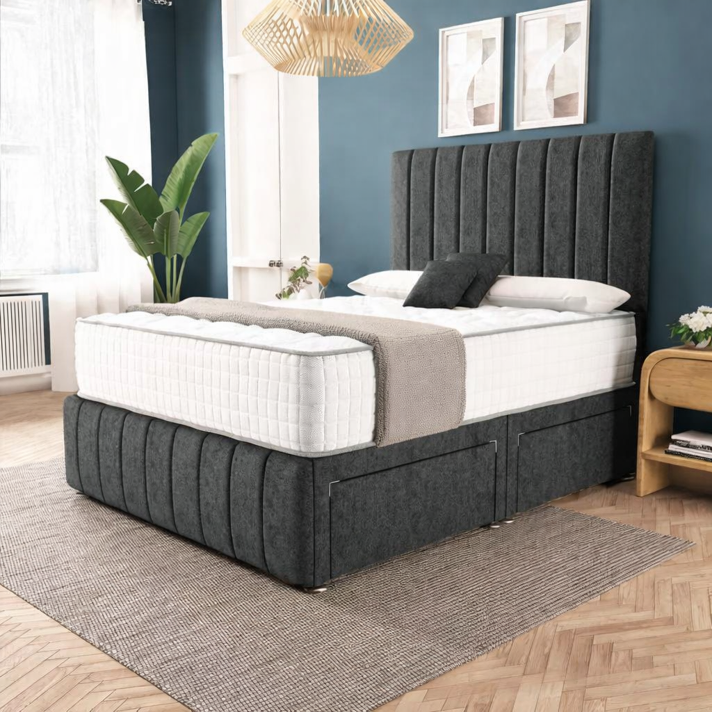 Sydney Divan Bed - Black Chenille