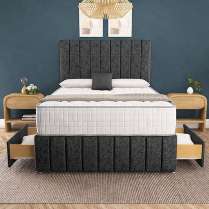 Sydney Divan Bed - Black Chenille