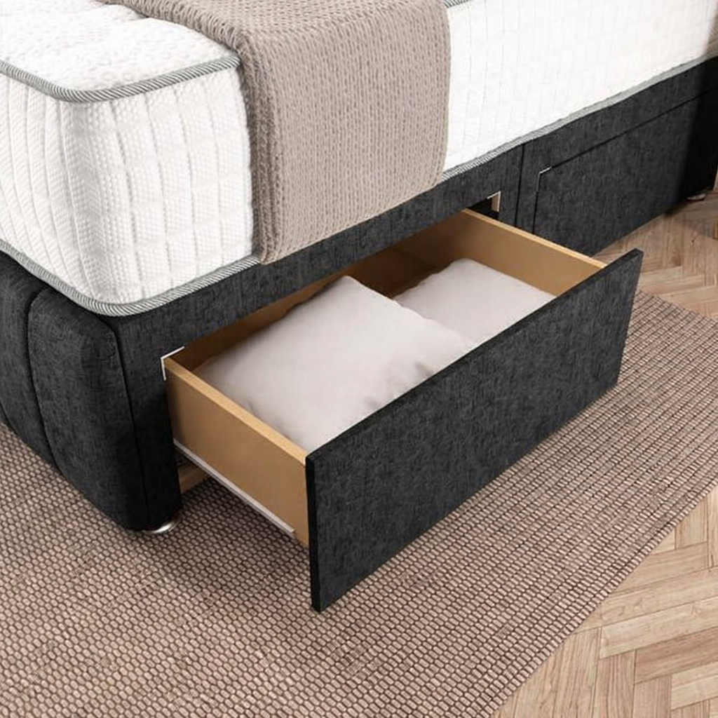 Sydney Divan Bed - Black Chenille