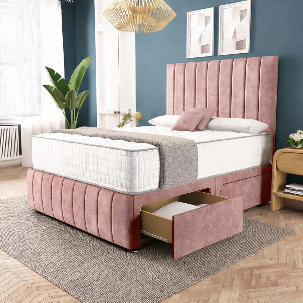 Sydney Divan Bed - Pink Coniston