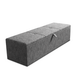 Cubed Ottoman Storage Box - Silver Chenille
