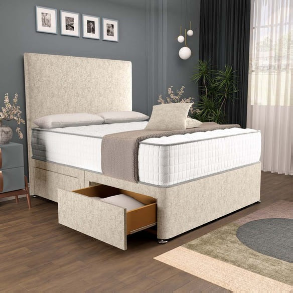 Dakar Divan Bed - Cream Chenille