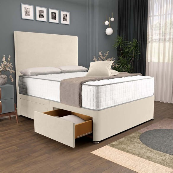 Dakar Divan Bed - Cream Plush Velvet