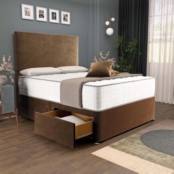 Dakar Divan Bed - Mocca Plush Velvet