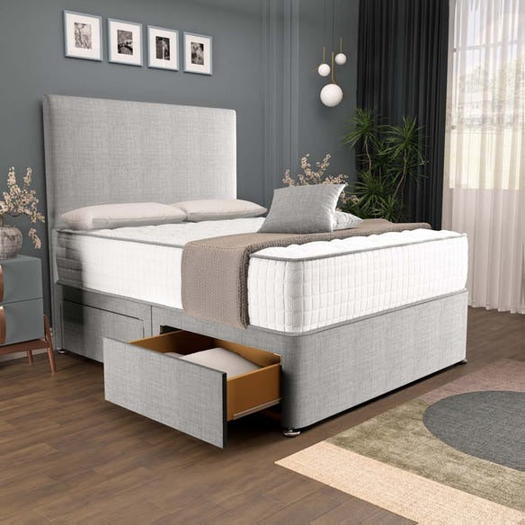 Dakar Divan Bed - Silver Linoso