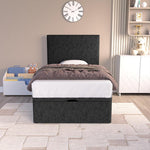 Dakar Kids Ottoman Divan Bed - Black Chenille
