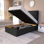 Dakar Kids Ottoman Divan Bed - Black Chenille