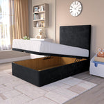 Dakar Kids Ottoman Divan Bed - Black Plush Velvet