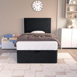 Dakar Kids Ottoman Divan Bed - Black Plush Velvet