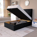 Dakar Kids Ottoman Divan Bed - Black Plush Velvet