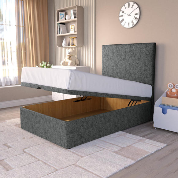 Dakar Kids Ottoman Divan Bed - Charcoal Chenille