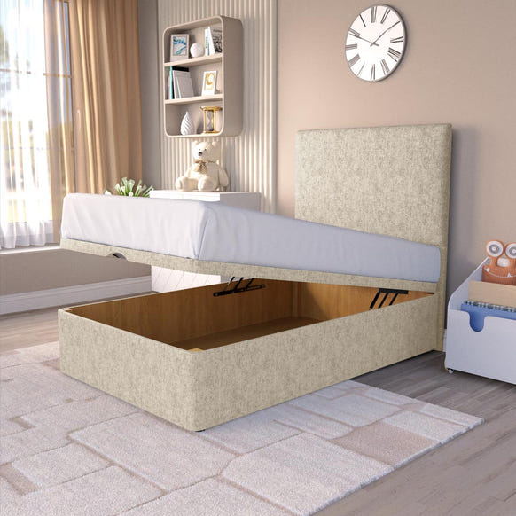 Dakar Kids Ottoman Divan Bed - Cream Chenille