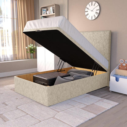 Dakar Kids Ottoman Divan Bed - Cream Chenille