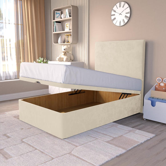Dakar Kids Ottoman Divan Bed - Cream Plush Velvet