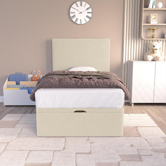Dakar Kids Ottoman Divan Bed - Cream Plush Velvet