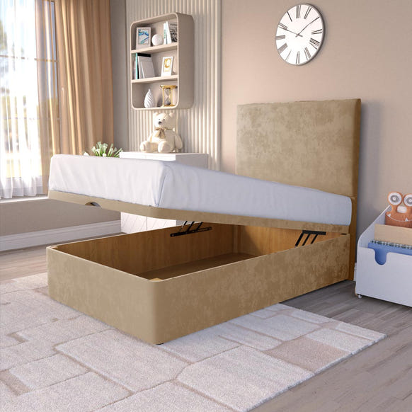 Dakar Kids Ottoman Divan Bed - Mink Plush Velvet