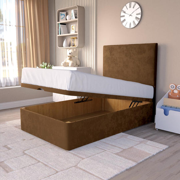 Dakar Kids Ottoman Divan Bed - Mocca Plush Velvet