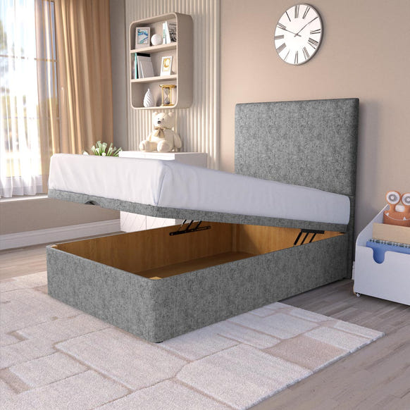 Dakar Kids Ottoman Divan Bed - Silver Linoso