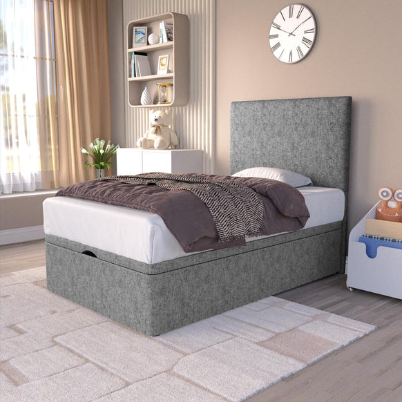 Dakar Kids Ottoman Divan Bed - Silver Linoso