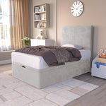 Dakar Kids Ottoman Divan Bed - Silver Plush Velvet