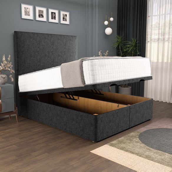 Dakar Ottoman Divan Bed - Black Chenille