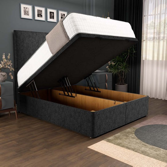 Dakar Ottoman Divan Bed - Black Chenille