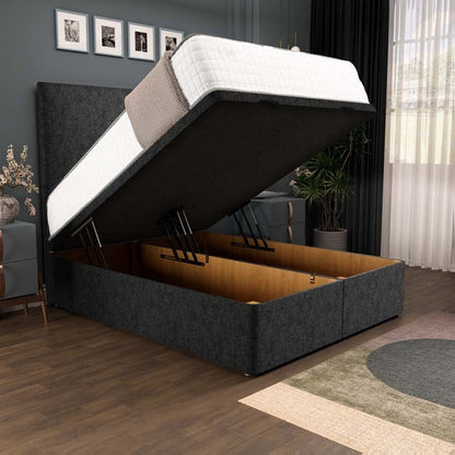 Dakar Ottoman Divan Bed - Black Chenille