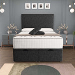 Dakar Ottoman Divan Bed - Black Chenille