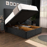 Dakar Ottoman Divan Bed - Black Chenille