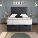 Dakar Ottoman Divan Bed - Black Plush Velvet