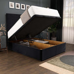 Dakar Ottoman Divan Bed - Black Plush Velvet