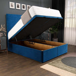 Dakar Ottoman Divan Bed - Blue Plush Velvet