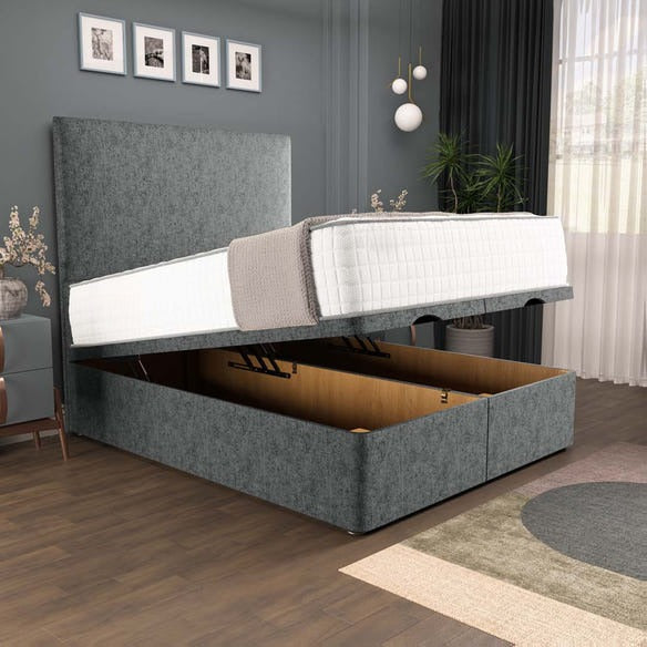 Dakar Ottoman Divan Bed - Charcoal Chenille