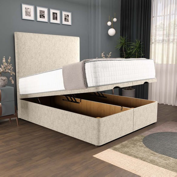 Dakar Ottoman Divan Bed - Cream Chenille