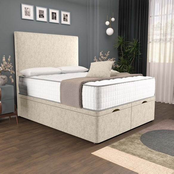 Dakar Ottoman Divan Bed - Cream Chenille
