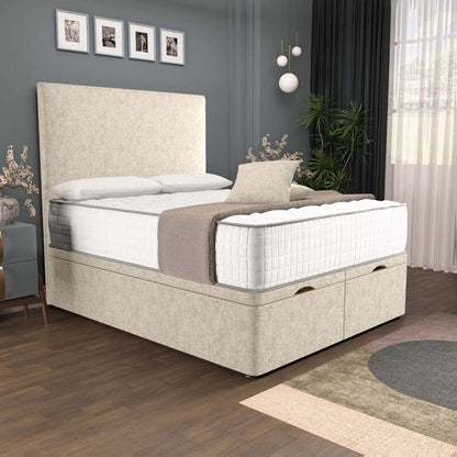 Dakar Ottoman Divan Bed - Cream Chenille