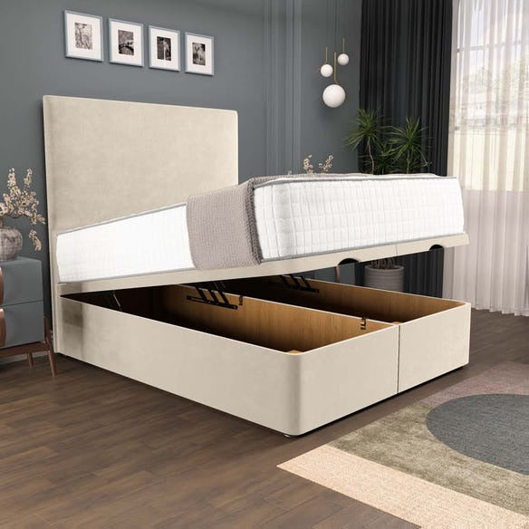 Dakar Ottoman Divan Bed - Cream Plush Velvet