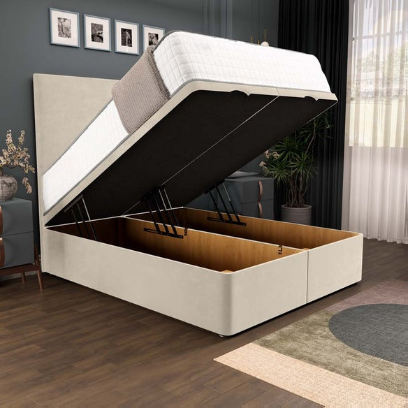 Dakar Ottoman Divan Bed - Cream Plush Velvet