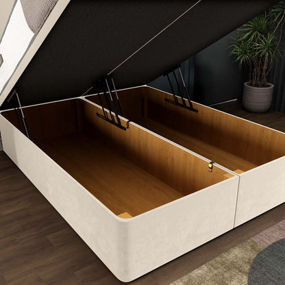 Dakar Ottoman Divan Bed - Cream Plush Velvet