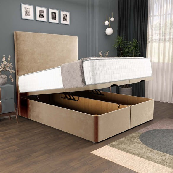 Dakar Ottoman Divan Bed - Mink Plush Velvet