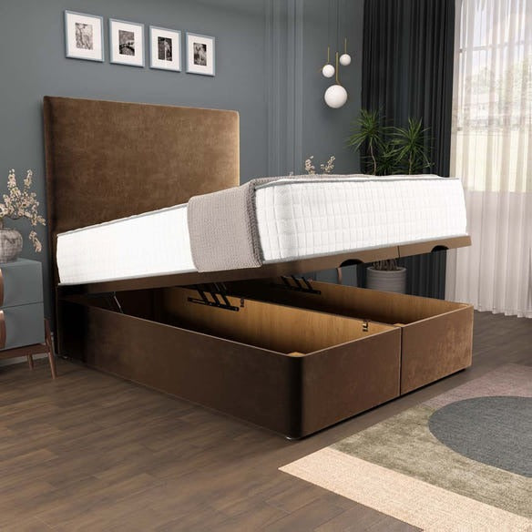 Dakar Ottoman Divan Bed - Mocca Plush Velvet