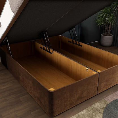 Dakar Ottoman Divan Bed - Mocca Plush Velvet