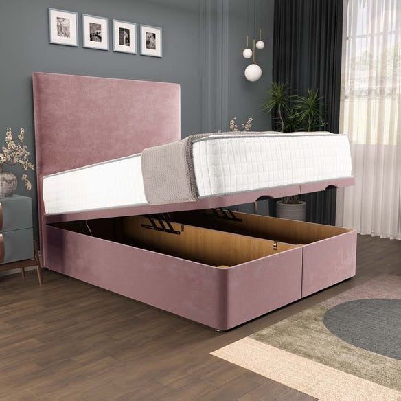 Dakar Ottoman Divan Bed - Pink Plush Velvet