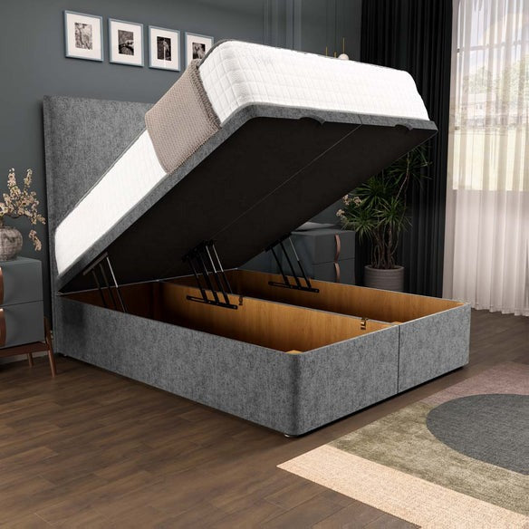 Dakar Ottoman Divan Bed - Silver Chenille