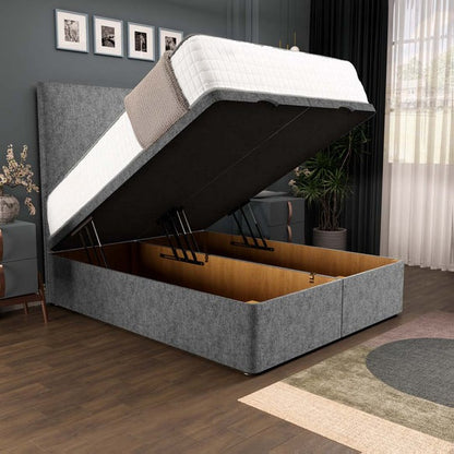 Dakar Ottoman Divan Bed - Silver Chenille