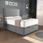 Dakar Ottoman Divan Bed - Silver Chenille