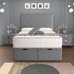 Dakar Ottoman Divan Bed - Silver Chenille