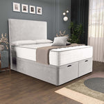 Dakar Ottoman Divan Bed - Silver Plush Velvet