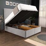Dakar Ottoman Divan Bed - Silver Plush Velvet
