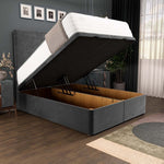 Dakar Ottoman Divan Bed - Steel Plush Velvet